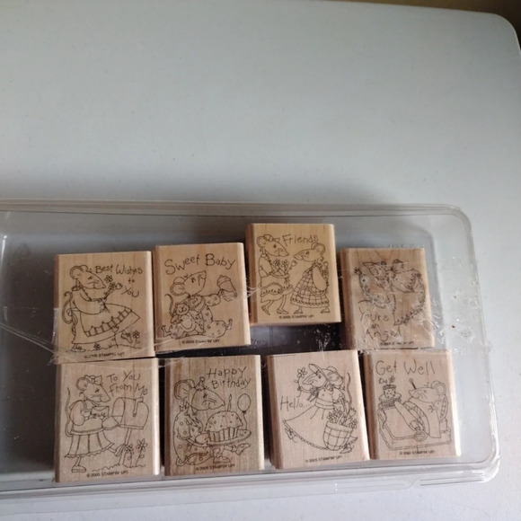 Stampin' Up! Lot Of Wood Rubber Stamps Puppy Dog -Cute Mouse Sayings + Bonus Set - Picture 2 of 7